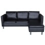 Sofá modular de 3 plazas de cuero artificial negro de vidaXL, Sofás - Ref: Foro24-241979, Precio: 466,56 €, Descuento: %