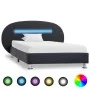 Estructura de cama con LED cuero sintético negro 90x200 cm de vidaXL, Camas y somieres - Ref: Foro24-285426, Precio: 188,57 €...
