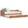 Estructura de sofá cama madera de pino marrón miel 90x200 cm de vidaXL, Camas y somieres - Ref: Foro24-283153, Precio: 229,36...