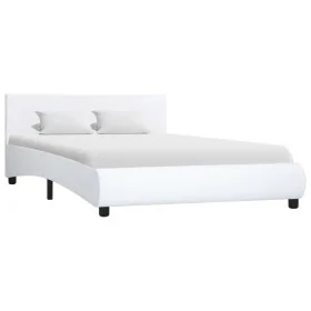 Estructura de cama de cuero sintético blanco 140x200 cm de vidaXL, Camas y somieres - Ref: Foro24-285459, Precio: 194,40 €, D...