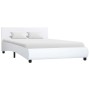 Estructura de cama de cuero sintético blanco 140x200 cm de vidaXL, Camas y somieres - Ref: Foro24-285459, Precio: 196,44 €, D...