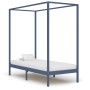 Cama con dosel de madera maciza de pino gris 100x200 cm de vidaXL, Camas y somieres - Ref: Foro24-283275, Precio: 103,48 €, D...