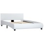 Estructura de cama de cuero sintético blanco 140x200 cm de vidaXL, Camas y somieres - Ref: Foro24-285459, Precio: 196,44 €, D...