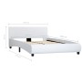 Estructura de cama de cuero sintético blanco 140x200 cm de vidaXL, Camas y somieres - Ref: Foro24-285459, Precio: 196,44 €, D...