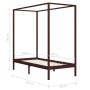 Cama con dosel madera maciza de pino marrón oscuro 100x200 cm de vidaXL, Camas y somieres - Ref: Foro24-283269, Precio: 103,7...
