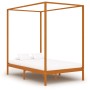 Cama con dosel de madera maciza de pino marrón miel 120x200 cm de vidaXL, Camas y somieres - Ref: Foro24-283258, Precio: 200,...