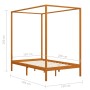 Cama con dosel de madera maciza de pino marrón miel 120x200 cm de vidaXL, Camas y somieres - Ref: Foro24-283258, Precio: 200,...