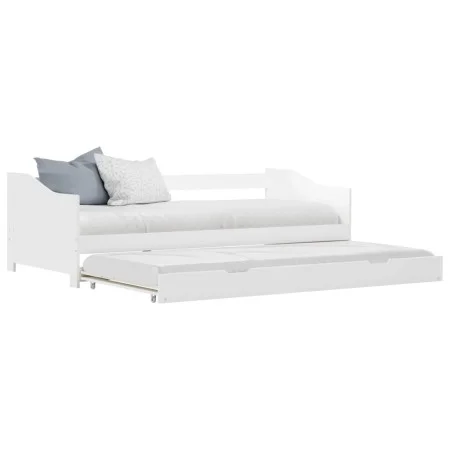 Estructura de sofá cama madera de pino blanco 90x200 cm de vidaXL, Camas y somieres - Ref: Foro24-283149, Precio: 214,73 €, D...