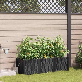 Macetero de Jardín 3 pcs Negro Acero en Macetas y jardineras | Comprar online en Foru.es