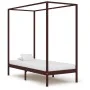 Cama con dosel de madera maciza de pino marrón oscuro 90x200 cm de vidaXL, Camas y somieres - Ref: Foro24-283268, Precio: 100...