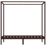Cama con dosel de madera maciza de pino marrón oscuro 90x200 cm de vidaXL, Camas y somieres - Ref: Foro24-283268, Precio: 101...