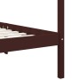 Cama con dosel de madera maciza de pino marrón oscuro 90x200 cm de vidaXL, Camas y somieres - Ref: Foro24-283268, Precio: 101...