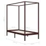 Cama con dosel de madera maciza de pino marrón oscuro 90x200 cm de vidaXL, Camas y somieres - Ref: Foro24-283268, Precio: 100...