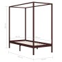 Cama con dosel de madera maciza de pino marrón oscuro 90x200 cm de vidaXL, Camas y somieres - Ref: Foro24-283268, Precio: 101...
