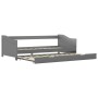 Estructura de sofá cama madera de pino gris 90x200 cm de vidaXL, Camas y somieres - Ref: Foro24-283151, Precio: 207,93 €, Des...