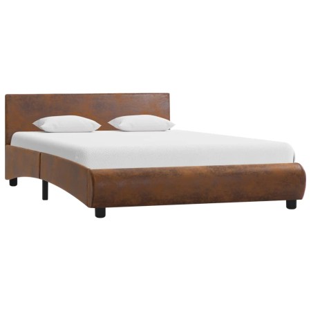Estructura de cama de cuero sintético marrón 120x200 cm de vidaXL, Camas y somieres - Ref: Foro24-285476, Precio: 148,76 €, D...