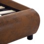 Estructura de cama de cuero sintético marrón 120x200 cm de vidaXL, Camas y somieres - Ref: Foro24-285476, Precio: 148,76 €, D...