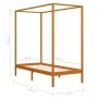 Cama con dosel de madera maciza de pino marrón miel 90x200 cm de vidaXL, Camas y somieres - Ref: Foro24-283256, Precio: 95,53...