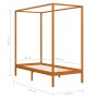 Cama con dosel de madera maciza de pino marrón miel 90x200 cm de vidaXL, Camas y somieres - Ref: Foro24-283256, Precio: 112,4...