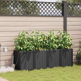 Macetero de Jardín 4 pcs Negro Acero en Macetas y jardineras | Comprar online en Foru.es