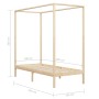 Estructura de cama con dosel madera maciza de pino 100x200 cm de vidaXL, Camas y somieres - Ref: Foro24-283251, Precio: 100,5...