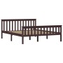 Estructura de cama madera maciza pino marrón oscuro 160x200 cm de vidaXL, Camas y somieres - Ref: Foro24-283236, Precio: 146,...