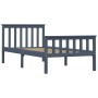 Estructura de cama de madera maciza de pino gris 100x200 cm de vidaXL, Camas y somieres - Ref: Foro24-283227, Precio: 122,31 ...