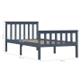 Estructura de cama de madera maciza de pino gris 100x200 cm de vidaXL, Camas y somieres - Ref: Foro24-283227, Precio: 122,31 ...