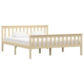 Estructura de cama de madera maciza de pino clara 160x200 cm de vidaXL, Camas y somieres - Ref: Foro24-283224, Precio: 143,18...