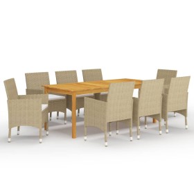 Juego de comedor de jardín 9 piezas beige en Conjuntos de jardín | Comprar online en Foru.es