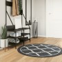 Alfombra lavable antideslizante negro y blanco Ø 120 cm en Alfombras | Comprar online en Foru.es