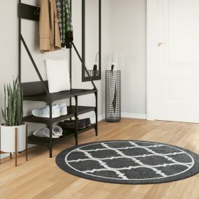 Alfombra lavable antideslizante negro y blanco Ø 120 cm en Alfombras | Comprar online en Foru.es