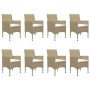 Juego de comedor de jardín 9 piezas beige en Conjuntos de jardín | Comprar online en Foru.es