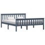 Estructura de cama de madera maciza de pino gris 160x200 cm de vidaXL, Camas y somieres - Ref: Foro24-283230, Precio: 181,00 ...