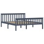 Estructura de cama de madera maciza de pino gris 160x200 cm de vidaXL, Camas y somieres - Ref: Foro24-283230, Precio: 181,00 ...