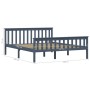 Estructura de cama de madera maciza de pino gris 160x200 cm de vidaXL, Camas y somieres - Ref: Foro24-283230, Precio: 181,00 ...