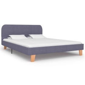 Estructura de cama de tela gris claro 140x200 cm de vidaXL, Camas y somieres - Ref: Foro24-280873, Precio: 147,29 €, Descuent...