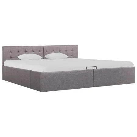 Cama canapé hidráulica con almacenaje tela gris topo 180x200 cm de vidaXL, Camas y somieres - Ref: Foro24-285599, Precio: 351...