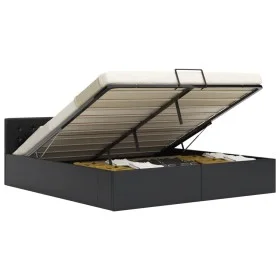 Black synthetic leather hydraulic trundle bed 160x200 cm by vidaXL, Beds and slatted bases - Ref: Foro24-285514, Price: 365,2...