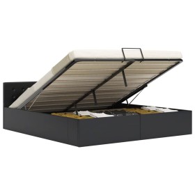 Cama canapé hidráulica de cuero sintético negro 160x200 cm de vidaXL, Camas y somieres - Ref: Foro24-285514, Precio: 321,65 €...