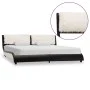 Estructura cama con LED cuero sintético negro blanco 180x200 cm de vidaXL, Camas y somieres - Ref: Foro24-280381, Precio: 280...