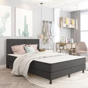 Box Spring bed frame gray fabric 160x200 cm by vidaXL, Beds and slatted bases - Ref: Foro24-287457, Price: 144,61 €, Discount: %