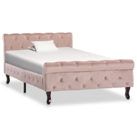 Estructura de cama de terciopelo rosa 100x200 cm de vidaXL, Camas y somieres - Ref: Foro24-288565, Precio: 253,07 €, Descuent...