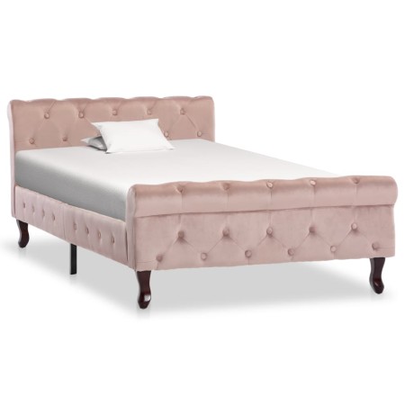 Estructura de cama de terciopelo rosa 100x200 cm de vidaXL, Camas y somieres - Ref: Foro24-288565, Precio: 253,07 €, Descuent...