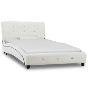 Estructura de cama de cuero sintético blanco 90x200 cm de vidaXL, Camas y somieres - Ref: Foro24-280312, Precio: 205,30 €, De...