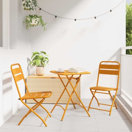 Silla de jardín plegable 2 pcs Mostaza 42 x 52 x 82cm en Sillas de jardín | Comprar online en Foru.es
