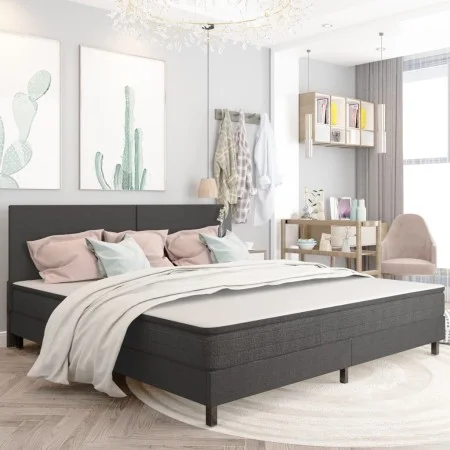 Estructura de cama Box Spring tela gris 200x200 cm de vidaXL, Camas y somieres - Ref: Foro24-287459, Precio: 166,11 €, Descue...