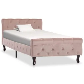 Pink velvet bed frame 90x200 cm by vidaXL, Beds and slatted bases - Ref: Foro24-288564, Price: 267,62 €, Discount: %