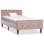 Estructura de cama de terciopelo rosa 90x200 cm de vidaXL, Camas y somieres - Ref: Foro24-288564, Precio: 263,32 €, Descuento: %
