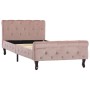 Estructura de cama de terciopelo rosa 90x200 cm de vidaXL, Camas y somieres - Ref: Foro24-288564, Precio: 263,32 €, Descuento: %